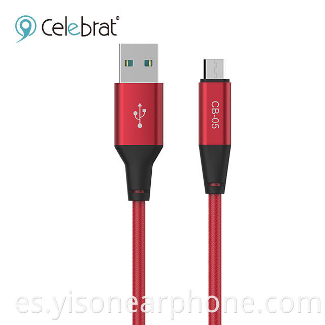 Nylon trenzado CB-05 Tipo C Cable USB Cable Micro USB de carga rápida Cable USB colorido para Iphone